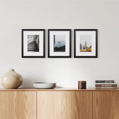 3'lü Siyah 35x43 Yaldızlı Çerçeve Seti