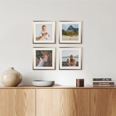 4'lü Altın 36x36 Slim Çerçeve Seti