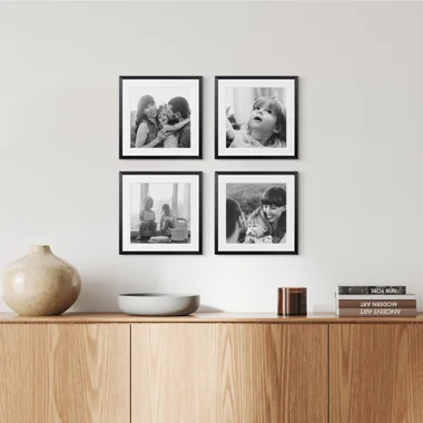 4'lü Siyah 36x36 Slim Çerçeve Seti