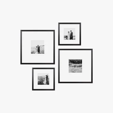 4'lü çerçeve seti, 4 çerçeveli galeri duvarı, siyah çerçeve seti