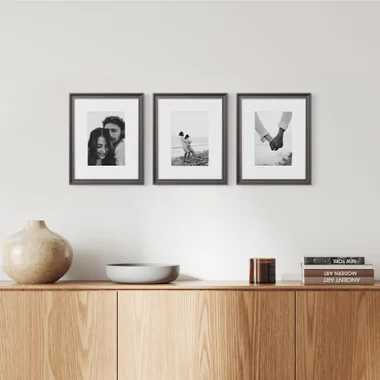 3'lü Gri 35x43 Yaldızlı Çerçeve Seti