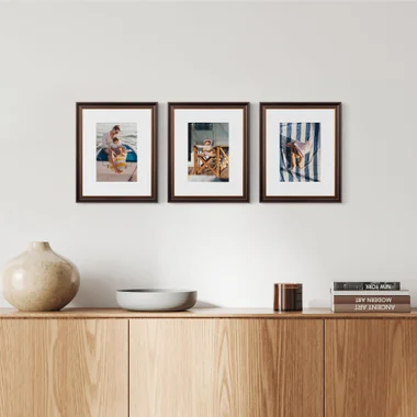 3'lü Kahverengi 35x43 Yaldızlı Çerçeve Seti