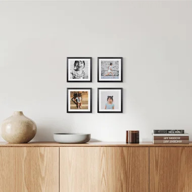 4'lü Siyah 24x24 Slim Çerçeve Seti